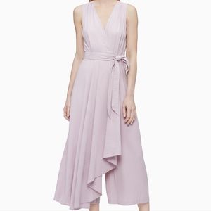 Calvin Klein Light Pink Gauze Wrap Sleeveless Jumpsuit Size 4